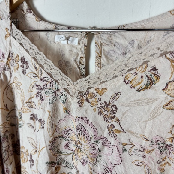 Women’s Floral Boho Cottagecore Blouse XL Lace Trim Prairie Peasant Fairycore - Picture 4 of 11